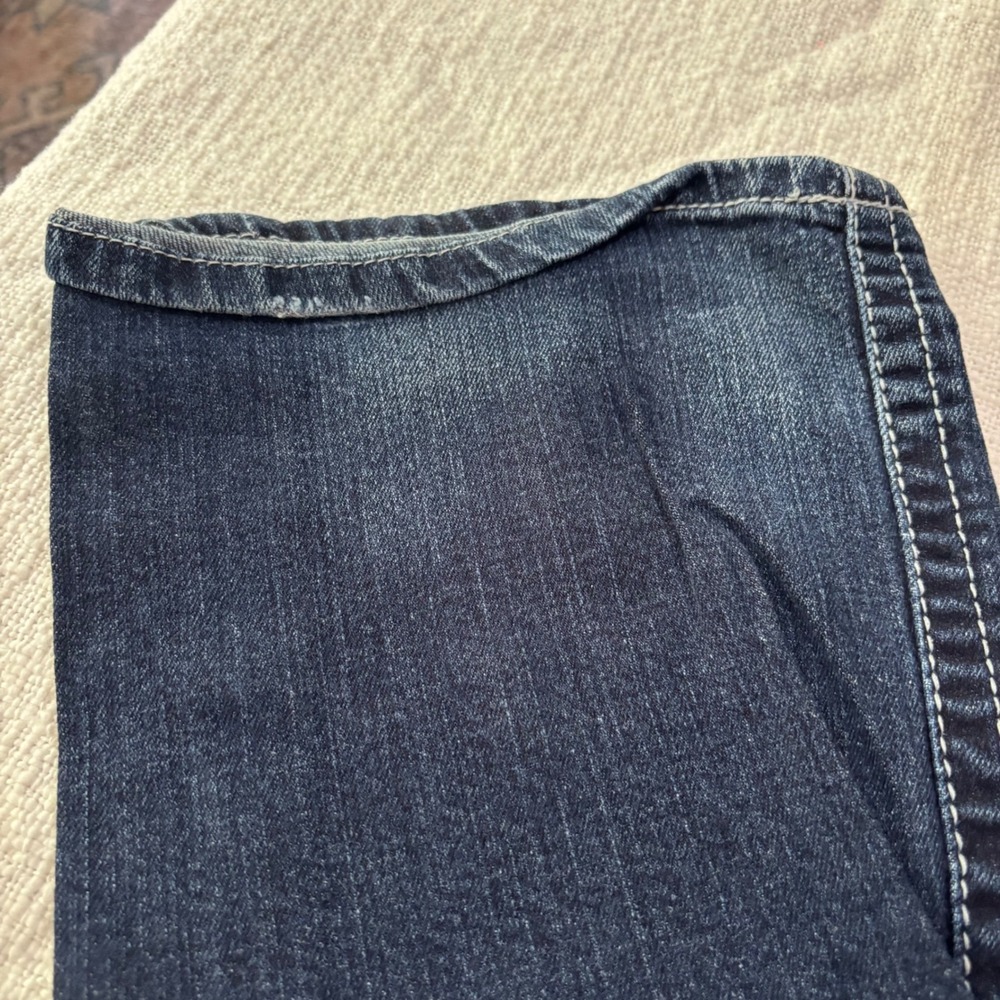 Maurices Premium Bootcut Jeans Dark Wash Rhinestone Embellished 9/10 Long Y2K - Picture 7 of 8